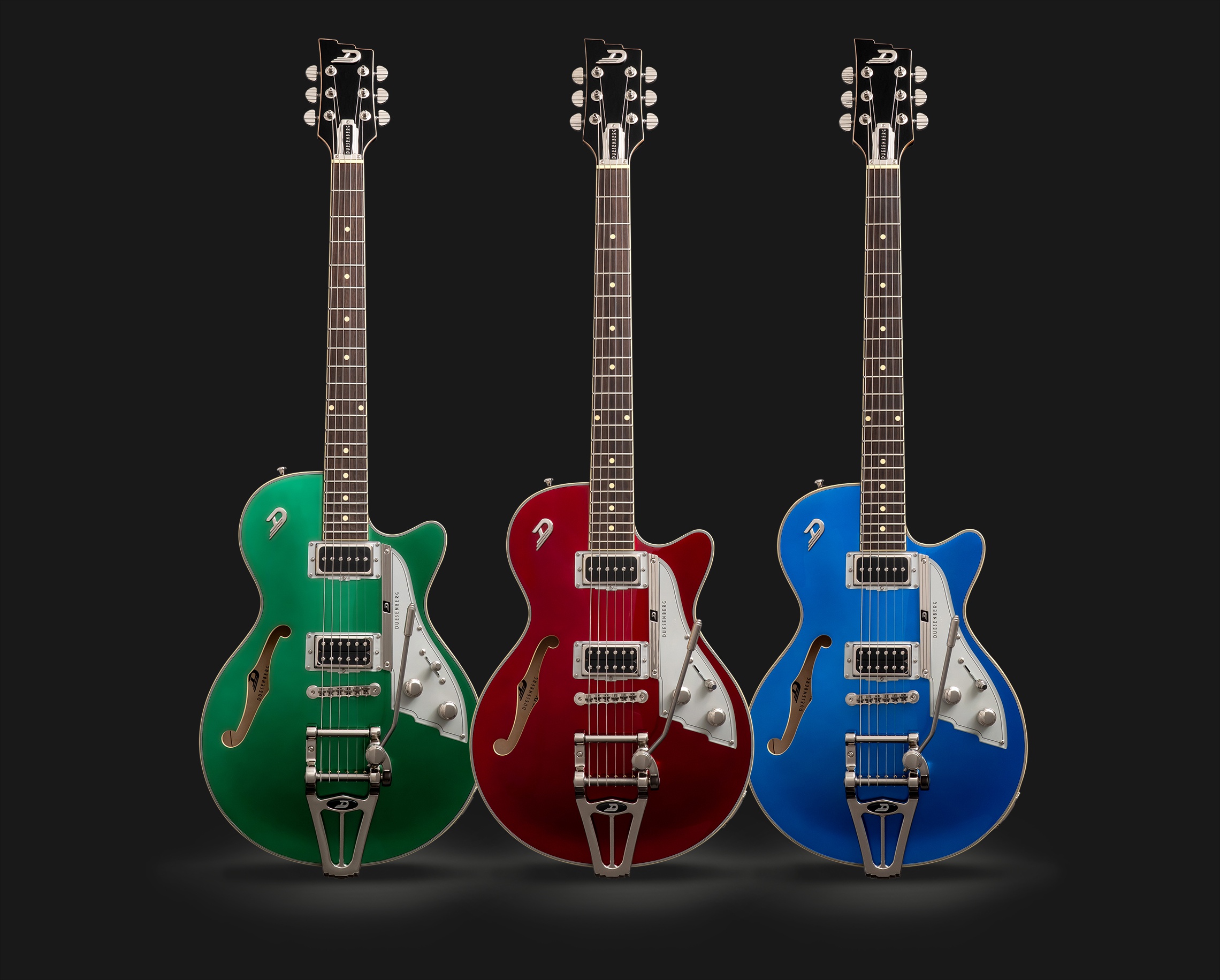 Duesenberg Starplayer TV 2026 Overview, Balboa Pearl Green, Red and Blue