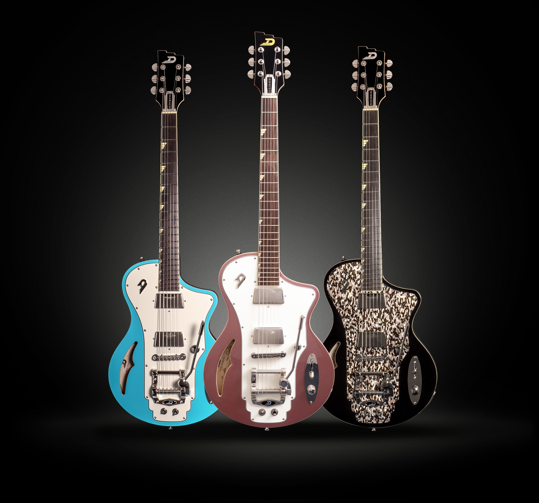 Duesenberg Julia Catalina Sunset Rose Lineup, Narvik Blue, Sunset Rose, Black