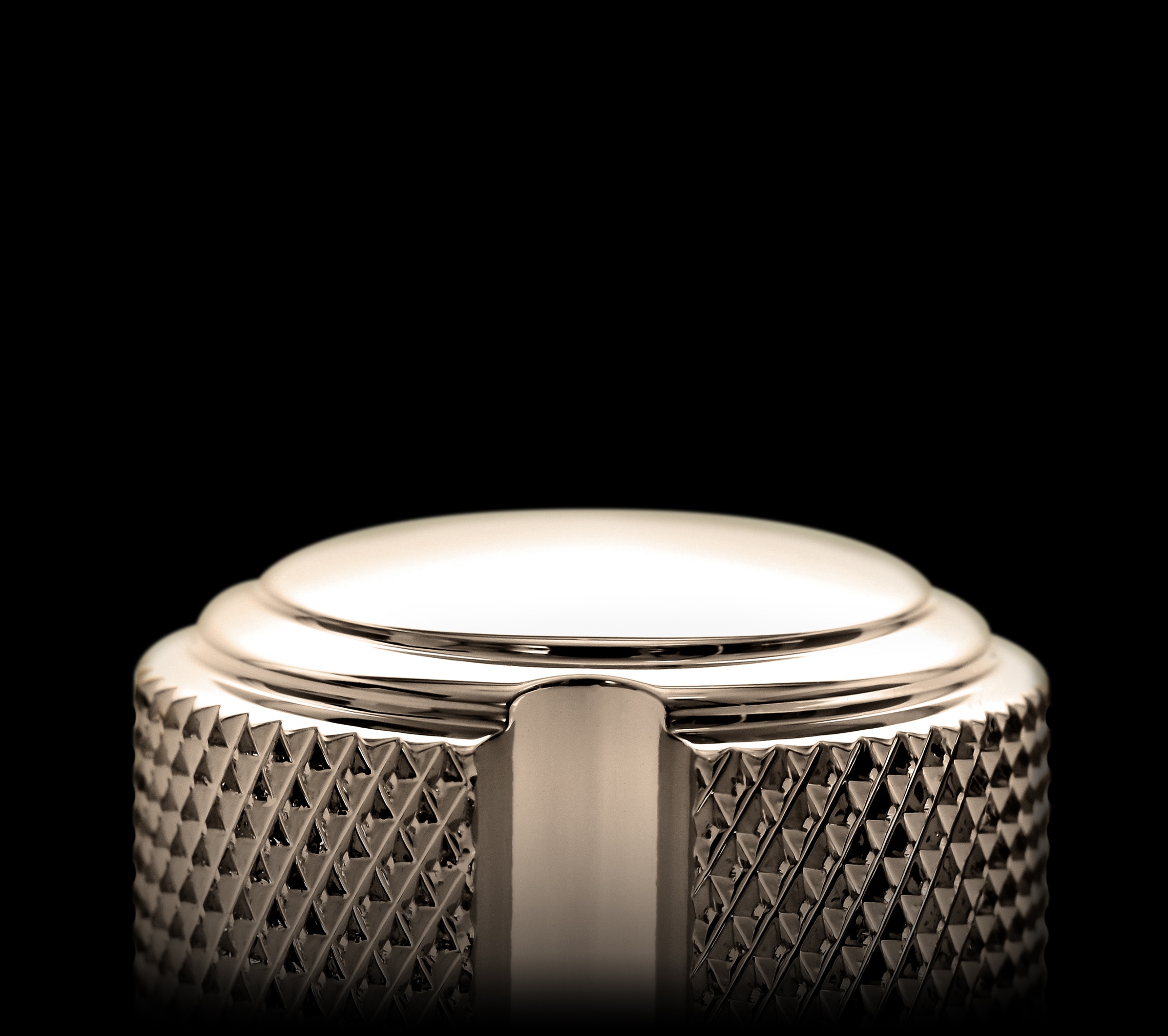 Ansicht eines vernickelten Duesenberg Potiknopfes