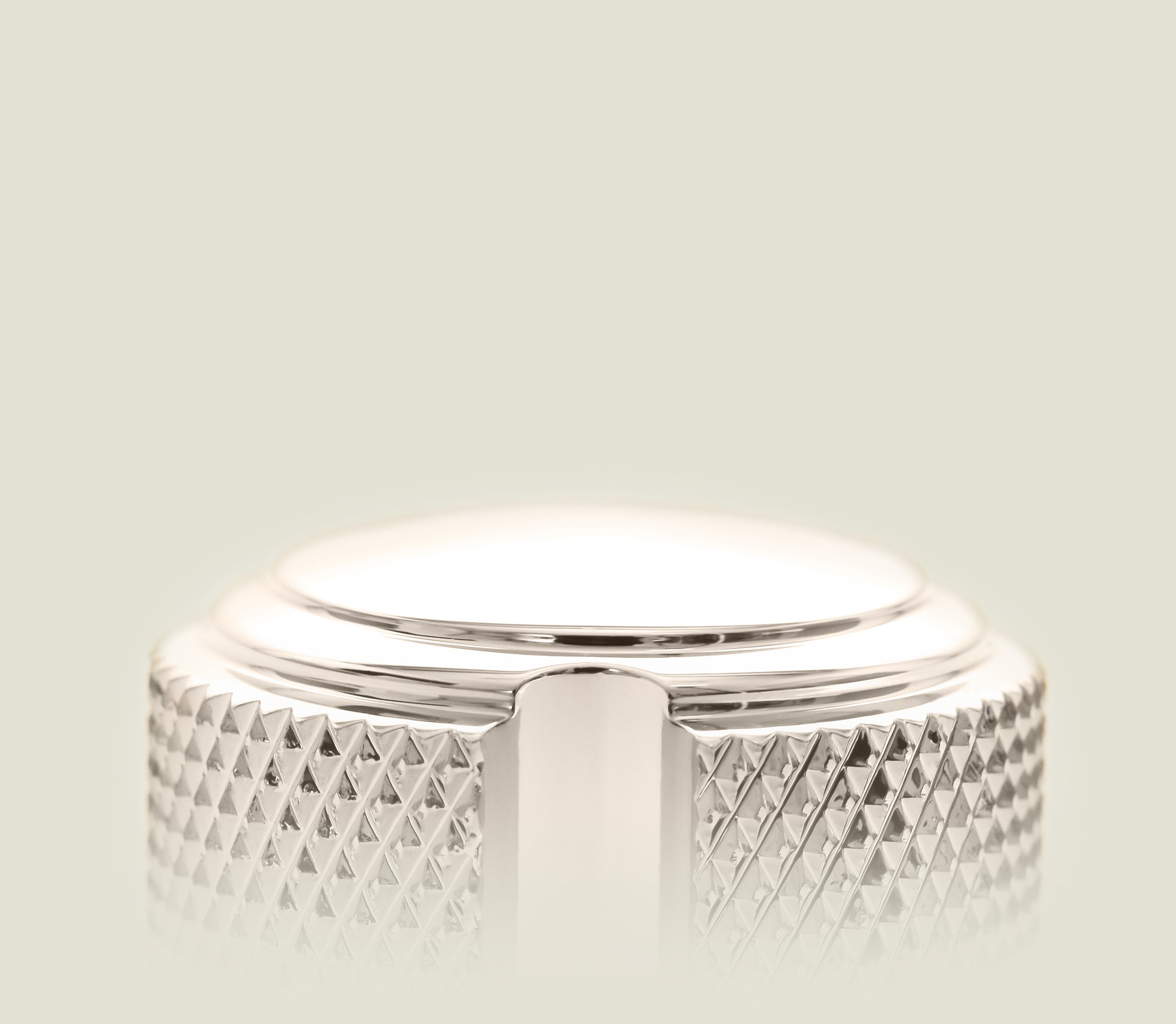 Ansicht eines Duesenberg Potiknopfes in Nickel